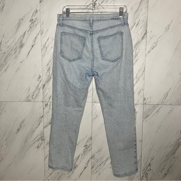 3/$60 Current Elliott Distressed Cotton Light Wash Straight Denim Jeans SZ 30 - Picture 2 of 4